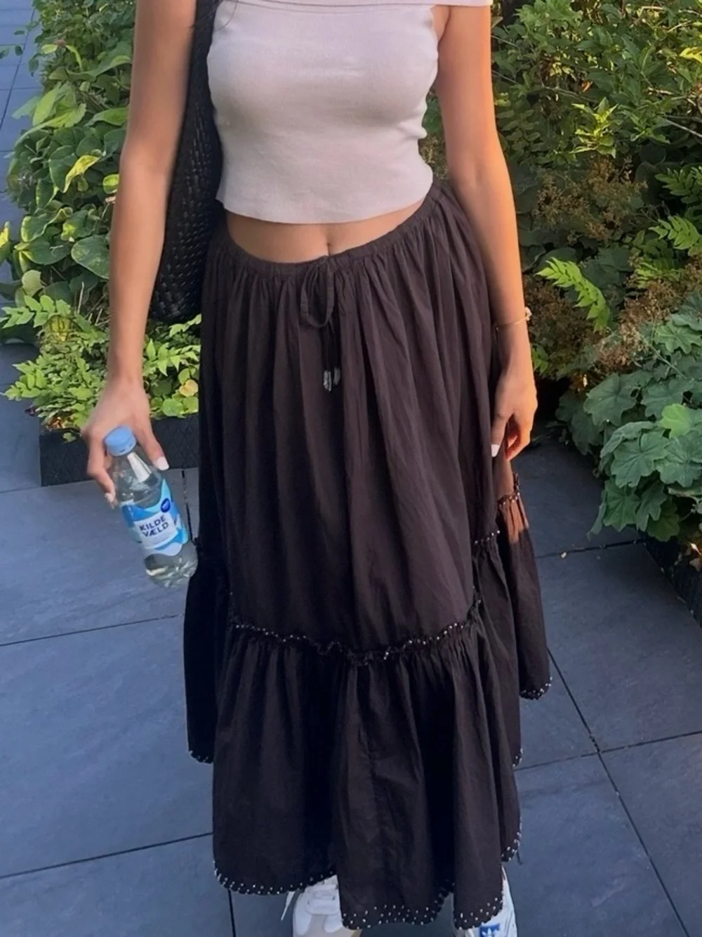 Long flowy brown skirt